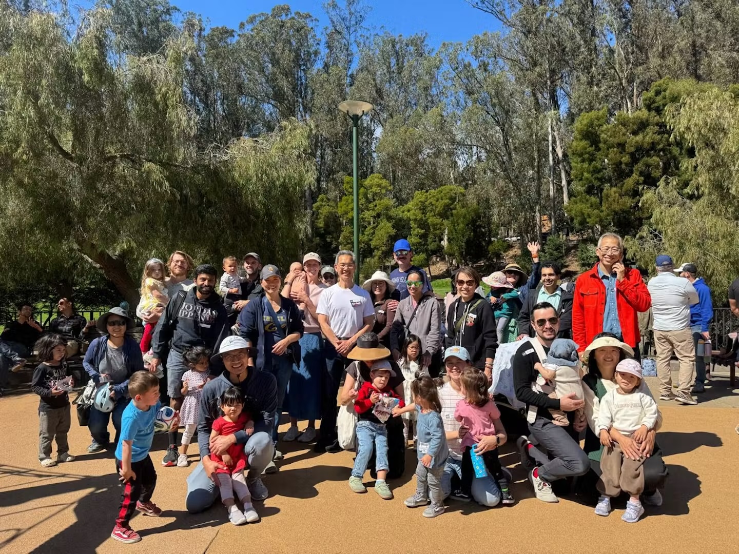 Families at the playground meetup